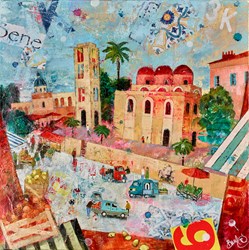 Palermo, Sicily by Richard Burel - Original Painting on Stretched Canvas sized 24x24 inches. Available from Whitewall Galleries